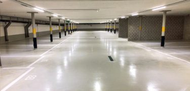 Fertig instand gesetztes Parkgeschoss.