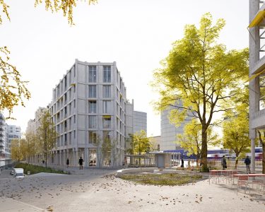 Das Siegerteam, bestehend aus Atelier Abraha Achermann Architekten, EDER Landschaftsarchitekten, Schnetzer Puskas Ingenieure AG sowie der Mettler + Partner AG, lieferte nach Ansicht der Jury das überzeugendste Gesamtkonzept für die Neuüberbauung des Kirschloh-Areals in Zug. (Visualisierung: SBB)