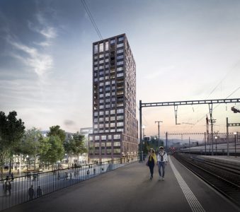 Südlich des Bahnhofs Prilly-Malley entsteht ein neuer Stadtteil: Das Projekt Central Malley bildet die erste Phase der Neugestaltung der Industriebrache von Malley. (Bild: SBB)