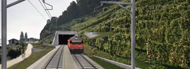 Visualisierung des Ostportals des neuen Ligerz-Tunnels. (Visualisierung: SBB)