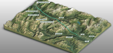 Verlauf des neuen Basistunnels Modane (F) – Chiomonte (I).