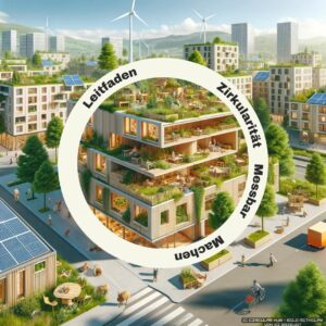 Der Leitfaden bietet eine Methodik, um die Zirkularität in Bauprojekten bezüglich der Materialmasse zu bewerten. (Visualisierung: Circular Hub)