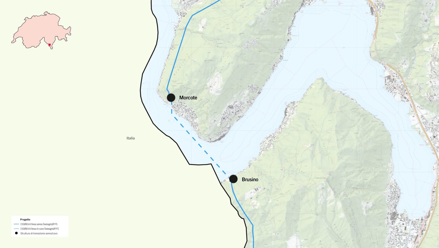 Die Strecke zwischen Morcote und Brusino ist 2,8 Kilometer lang, davon 2,4 Kilometer auf dem Seegrund. (Grafik: Swissgrid)