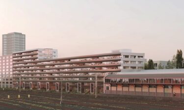 Die Neubauten sind jeweils zehngeschossig und bieten rund 300 unterschiedlichen Wohnungen Platz. (Visualisierung: SBB)