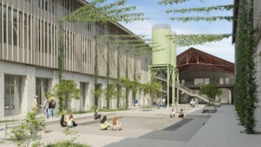 Der Aussenbereich der geplanten Kantonsschule Uetikon am See. (Visualisierung: VPA Architektur/Indievisual)