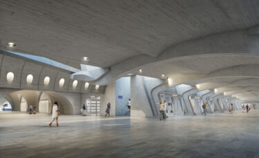 Das vierte Gleis des Bahnhofs Zürich Stadelhofen befindet sich auf dem gleichen Niveau wie die unterirdische Ladenpassage. (Visualisierung: SBB)