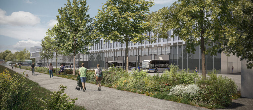 Das künftige Gebäude der Zugerland Verkehrsbetriebe. (Visualisierung Zugerland Verkehrsbetriebe)