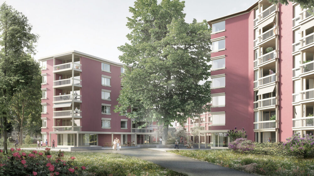 Im Ersatzneubau entstehen 138 neue Alterswohnungen. (Visualisierung: Stadt Zürich)