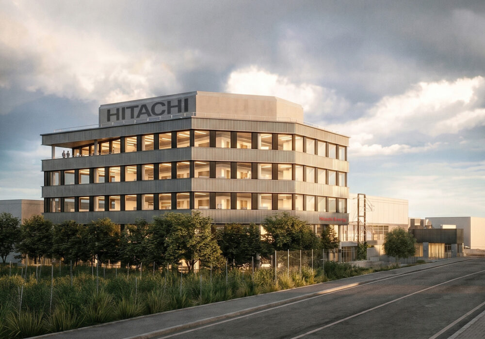 Visualisierung des neuen Bürobaus von Hitachi Energy in Lenzburg (AG). (Visualisierung: pd)
